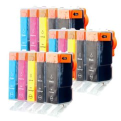 Canon PGI-525 PGBK, CLI-526 BK, C, M, Y - kompatibilní cartridge, 3x sada, 15 ks