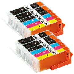 Canon PGI-550 PGBK XL, CLI-551 BK, C, M, Y XL - kompatibilní balení, 12 ks
