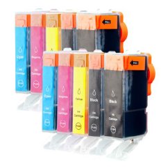 Canon PGI-525 PGBK, CLI-526 BK, C, M, Y - kompatibilní cartridge, 2x sada, 10 ks