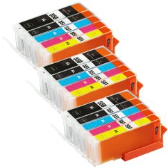 Canon PGI-550 PGBK XL, CLI-551 BK, C, M, Y XL - kompatibilní balení, 3x sada, 15 ks